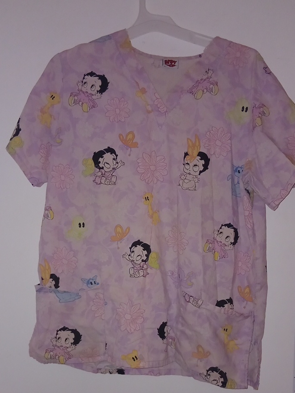 Betty Boop Pastel Purple Scrub Top